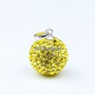 AUTHENTIC SILVER YELLOW SWAROVSKI CRYSTAL PENDANT 14MM