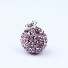 AUTHENTIC SILVER PURPLE SWAROVSKI CRYSTAL PENDANT 14MM
