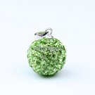 TRUE SILVER LIGHT GREEN SWAROVSKI CRYSTAL PENDANT 14MM