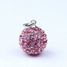 AUTHENTIC SILVER PINK SWAROVSKI CRYSTAL PENDANT 14MM