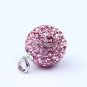 AUTHENTIC SILVER PINK SWAROVSKI CRYSTAL PENDANT 14MM