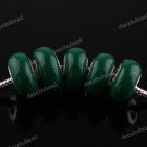100X WHOLESALE DEEP GREEN POLYMER CLAY EUROPEAN BEADS FINDINGS FIT BRACELET