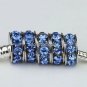 100X WHOLESALE LIGHT BLUE CRYSTAL EUROPEAN CHARM BEADS