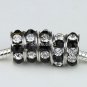 100X WHOLESALE CLEAR BLACK CRYSTAL EUROPEAN CHARM BEADS