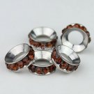 100X WHOLESALE LOTS COFFEE CRYSTAL EUROPEAN CHARM BEADS