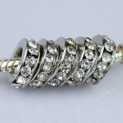 20PCS CLEAR CRYSTAL 5MM HOLE EUROPEAN CHARM BEADS FINDINGS
