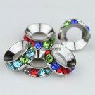 100X WHOLESALE MULTICOLOR CRYSTAL EUROPEAN CHARM BEADS
