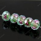 50X OCEAN BLUE FACETED LAMPWORK GLASS LOOSE BEADS FINDINGS WHOLESALE 8X12MM