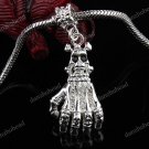 5PCS CLEAR CRYSTAL HAND SILVER CHARM PENDANT BEAD FIT BRACELET