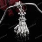 5PCS CLEAR CRYSTAL HAND SILVER CHARM PENDANT BEAD FIT BRACELET