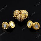 50X CLEAR CRYSTAL GOLDEN MAGNETIC ROUND BALL CLASP FINDINGS WHOLESALE 10MM