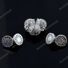 50X CLEAR CRYSTAL 18KGP MAGNETIC ROUND BALL CLASP FINDINGS WHOLESALE 10MM