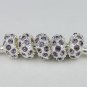 20X WHOLESALE VIOLET CRYSTAL SILVER CORE BIG HOLE BEADS