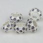 20X WHOLESALE VIOLET CRYSTAL SILVER CORE BIG HOLE BEADS