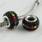 RAINBOW LINE SWAROVSKI CRYSTAL TRUE 925 SILVER EUROPEAN CHARM BEAD FINDINGS 1PC
