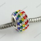 1PC RAINBOW SWAROVSKI CRYSTAL AUTHENTIC 925 SILVER EUROPEAN CHARM BEAD FINDINGS