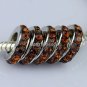 5PCS COFFEE CRYSTAL 5MM HOLE SPACER EUROPE CHARM BEADS