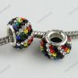 1X BLACK RAINBOW LINE SWAROVSKI CRYSTAL 925 STERLING SILVER EUROPEAN CHARM BEAD