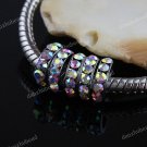 50X CLEAR AB CRYSTAL SPACER CHARM LOOSE BEADS WHOLESALE JEWELRY FINDINGS 8MM