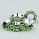 50X WHOLESALE LIGHT GREEN CRYSTAL EUROPEAN CHARM BEADS FINDINGS
