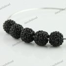 10PCS BLACK CRYSTAL ALLOY DISCO BALL SPACER LOOSE BEADS JEWELRY FINDINGS 10MM