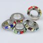 20PCS MULTICOLOR CRYSTAL 5MM HOLE EUROPEAN CHARM BEADS FINDINGS