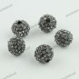 10X GRAY CRYSTAL DISCO BALL SPACER LOOSE BEADS JEWELRY FINDINGS 10MM
