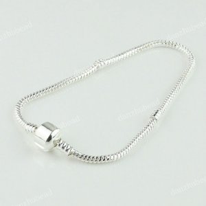 50PCS SILVER SNAKE 21CM EUROPEAN BRACELET FIT CHARM BEADS WHOLESALE
