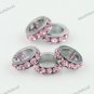 10X PINK CRYSTAL SPACER EUROPEAN CHARM LOOSE BEADS FINDINGS 8MM