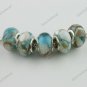 5X LAKE BLUE SHELL RESIN CHARM EUROPEAN BEADS JEWELRY FINDINGS FIT BRACELET