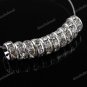 10X CLEAR CRYSTAL SILVER SPACER LOOSE BEADS DIY JEWELRY FINDINGS 8MM