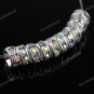 10X CLEAR AB CRYSTAL SILVER SPACER LOOSE BEADS DIY JEWELRY FINDINGS 6MM