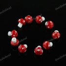 50X RED MUSHROOM LAMPWORK GLASS SPACER LOOSE BEADS FINDINGS WHOLESALE