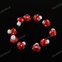 50X RED MUSHROOM LAMPWORK GLASS SPACER LOOSE BEADS FINDINGS WHOLESALE