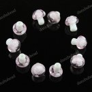 50X PINK MUSHROOM LAMPWORK GLASS SPACER LOOSE BEADS JEWELRY FINDINGS WHOLESALE