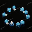 50X OCEAN BLUE MUSHROOM LAMPWORK GLASS SPACER LOOSE BEADS FINDINGS WHOLESALE