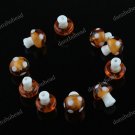 50X LIGHT COFFEE MUSHROOM LAMPWORK GLASS SPACER LOOSE BEADS FINDINGS WHOLESALE
