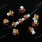 50X LIGHT COFFEE MUSHROOM LAMPWORK GLASS SPACER LOOSE BEADS FINDINGS WHOLESALE
