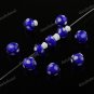 50X DEEP BLUE MUSHROOM LAMPWORK GLASS SPACER LOOSE BEADS FINDINGS WHOLESALE