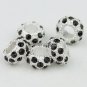 20X WHOLESALE BLACK CRYSTAL SILVER BIG HOLE CHARM BEADS