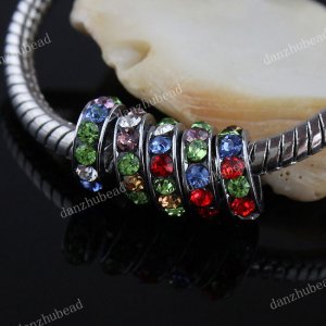100X MULTICOLOR CRYSTAL SPACER CHARM LOOSE BEADS WHOLESALE JEWELRY FINDINGS 8MM