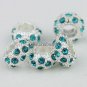 20X WHOLESALE ROYAL BLUE CRYSTAL SILVER BIG HOLE BEADS