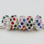 20X WHOLESALE MULTICOLOR CRYSTAL SILVER BIG HOLE BEADS