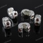 5X COFFEE CRYSTAL EUROPEAN SILVER STOPPER CLIP BEADS