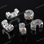 5X LIGHT GOLDEN CRYSTAL EUROPEAN STOPPER CLIP BEADS