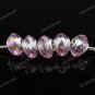 100X WHOLESALE PINK FACETED CRYSTAL GLASS CHARM BEADS