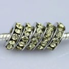 20PCS LIGHT YELLOW CRYSTAL 5MM HOLE EUROPEAN CHARM BEADS FINDINGS
