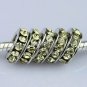 20PCS LIGHT YELLOW CRYSTAL 5MM HOLE EUROPEAN CHARM BEADS FINDINGS