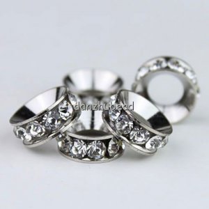 20X WHOLESALE LOTS CLEAR CRYSTAL EUROPEAN BIG HOLE CHARM BEADS FINDINGS