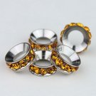 20X WHOLESALE LOTS GOLDEN CRYSTAL EUROPEAN BIG HOLE CHARM BEADS FINDINGS